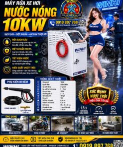 Máy Rửa Xe Hơi Nước Nóng 10KW Chính Hãng