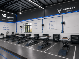 Trạm dịch vụ sửa chữa xe máy điện WINHI chuyên nghiệp hiện đại chuẩn gara xe điện cao cấp