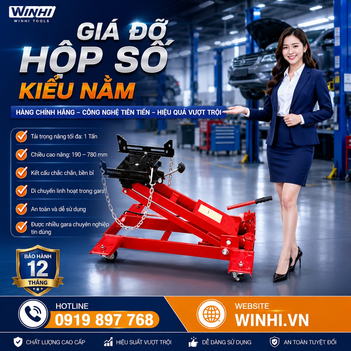 GIÁ ĐỠ HỘP SỐ OTO THỦY LỰC 500KG - Hình ảnh 2