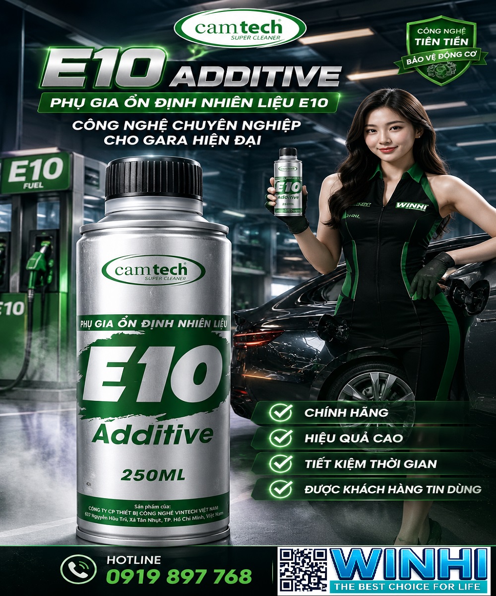 Phụ Gia Ổn Định Nhiên Liệu Xăng E10 CAMTECH Additive
